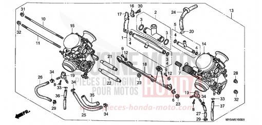 CARBURATEUR (ENS.) CB500SW de 1998
